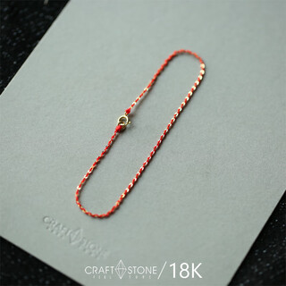 Slightly gifted 18k pure gold super flash gold red rope anklet bracelet for women original zodiac year simple 18k gold total length 14cm