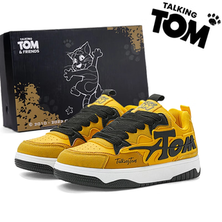 Talking tom cat shoes for men and women in autumn and winter new products for couples and students sports and leisure plus velvet flat shoes electric yellow 42