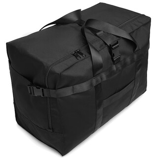 Large capacity travel bag luggage bag 158 airline checked luggage bag overseas quilt camping storage moving big black 75 liters
