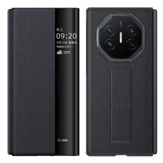 Suitable for huawei matext wristband holder leather case mobile phone case magnetic flip smart window three-fold protective cover black huawei matext