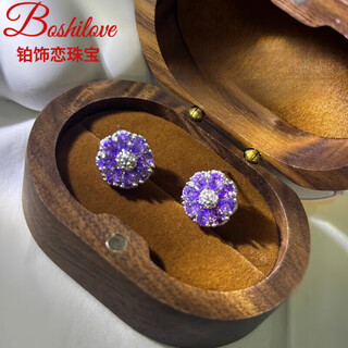 Dl 1998 fat dong lai's same tanzanite earrings natural l natural tanzanite women's 925 silver amethyst earrings simple and light natural tanzanite amethyst b earrings