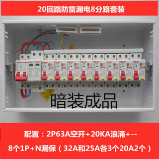 Delixi 20-circuit strong power box luxury delixi lightning protection and leakage switch set exposed and concealed household complete set of distribution box white concealed