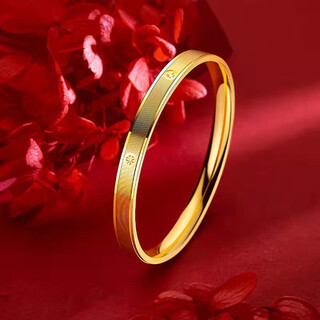 Shilian's new ins style plated 18k fashionable light luxury gold bracelet 24k small fresh hard gold bracelet for men and women 5.6 cm