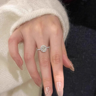 Core luxury oval dove egg ring for women 2025 new 2 carat diamond ring simulated diamond proposal ring wedding gift silver live mouth adjustable