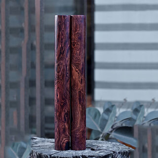 Jutange haiyang purple oil pear tiger skin ghost eyes ruler one wooden folio hainan huanghuali old material falling fragrance dalbergia four treasures of the study tiger skin ghost eyes ruler