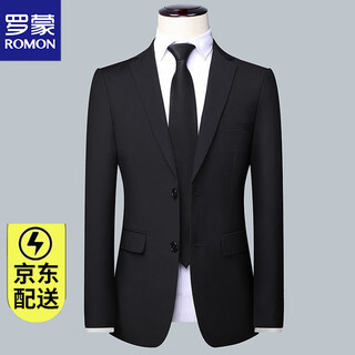 Luo meng men's suit business professional formal small suit wedding groom spring and autumn slim college student interview jacket two buttons 10331/black (single suit) 2xl
