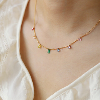 Mori bracelet midsummer night's dream rainbow diamond non-fading titanium steel 18k gold necklace clavicle chain anklet gift necklace style