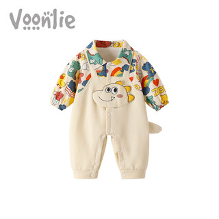 Fanhunting baby clothes, autumn clothes, newborn boy onesies, one-piece suits for full moon and 100 days, super cute and cute for going out, spring and autumn clothes.