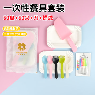 Wilkie cake cutlery birthday cutlery set meal plate fork disposable cake plate fork knife children's party plate 5-person cake cutlery 10 sets