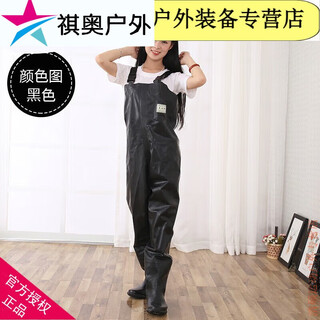 Tianzheng honglian brand rubber canvas waders, thickened and wear-resistant, fishing waterproof breeding half-length black-tianzheng 40