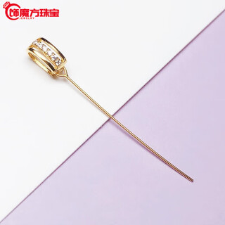 Guanpu pavilion pt950 platinum pendant buckle head melon seed buckle oblique hole buckle clip jade jade buckle jade male and female buckle d gold color