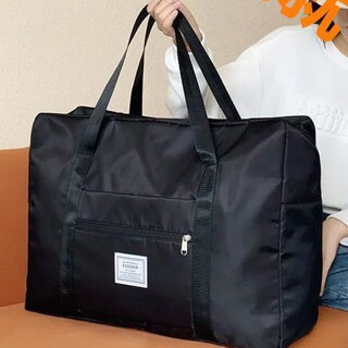 Back-to-school travel bag trolley case handbag large capacity travel fitness clothing storage bag business trip packing luggage black oxford cloth moisture-proof fabric huge size-64*43*24 can hold 10jin jin is equal to 0.5kg quilt