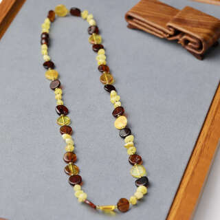 Kechu amber beeswax flat bead diy necklace amber beeswax flat bead diy necklace