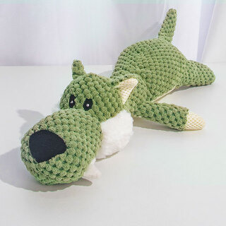 Yahe dog toys sound bite-resistant plush molar corgi border collie large dog shiba inu funny dog toy self-pleasure to relieve boredom green wolf