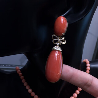 Zhaohao coral drop earrings exquisite and elegant tibetan earrings large earrings