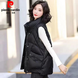 Pierre cardin cotton vest women's 2025 autumn and winter new korean style loose and versatile thickened warm fashion short style jacket women's black xl