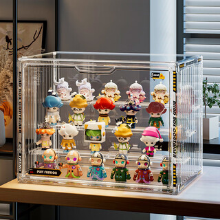 Kaman blind box storage display rack dust-proof container hand cabinet transparent acrylic bubble matt doll ornament box extra large transparent/four layers 1 piece