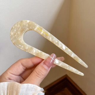 Xiao panda u-shaped hairpin for daily commuting, high-end large-sized artifact for women, u-shaped hairpin, hairpin, hair fork, off-white gentle hairpin