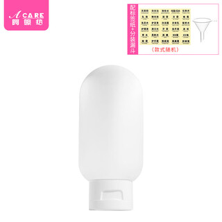 Acare dispensing bottle l1p601 - travel dispensing bottle, shampoo, cosmetics and shower gel, portable cleansing oil empty bottle, white, with label paper + dispensing funnel, 1 piece