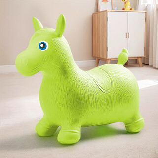 跳跳马儿童玩具充气马宝宝加大加厚防摔婴儿坐骑摇摇马跳跳鹿新款 跳跳马-精灵绿【送充气泵】加厚防侧翻