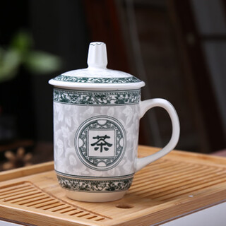 Ceramic tea cup, office meeting cup, chess and card room water cup, tea house cup, home tea cup, commercial custom water cup 1# welcome cup, cup with lid 400ml 400ml (not included)-600ml (inclusive)