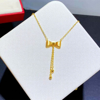 Yangyan butterfly double tassel necklace for women, sterling silver gold-plated bow pendant, clavicle chain, sweet girl gift to best friend trendy butterfly double tassel necklace