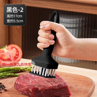 Игла для мяса jingyongsong, гвоздь из нержавеющей стали, свиная кожа, инструмент для говяжьего стейка, ломающий сухожилия, нежное мясо, молоток, игла для мяса для стейка барбекю (2 шт.), утолщенная черная нержавеющая сталь, 24 иглы, сосна