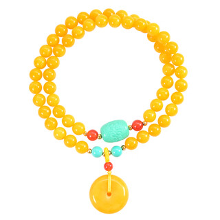 Yage natural russian beeswax bracelet, amber bracelet, chicken oil yellow safety buckle, ethnic style jewelry, women's hand jewelry, beeswax bracelet