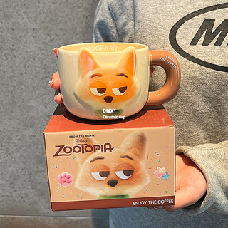 Wangbaifu zootopia mug couple water cup home ceramic coffee cup girl's birthday christmas halloween gift nick 500ml jingcang quick delivery