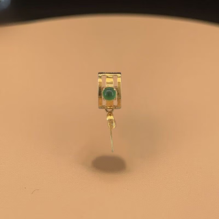 Juke 18k gold buckle head emerald top bead and jade pendant enlarged diamond melon seed buckle guanyin buddha pendant gold oblique hole clip buckle no. 2 gold color straight hole