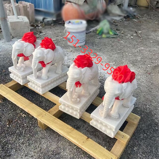 Marble white marble elephants pair outdoor villa courtyard hotel company home doorway lucky stone elephants lucky ruyi white marble elephants 20 cm high pair stone unicorn white marble