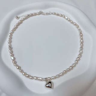 Chuxiao rare baroque natural freshwater pearl 925 sterling silver versatile trend light luxury niche irregular belt pendant necklace rare strong light baroque 38+5cm