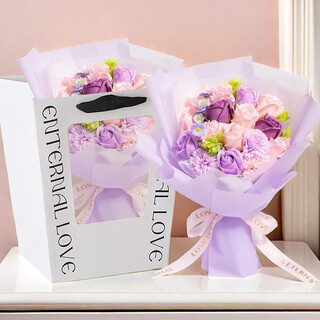 First flower 16 carnation rose soap everlasting bouquet birthday gift girlfriend mom valentine's day 214 non-flowers