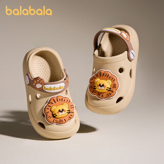 Balabala children's slippers baby croc shoes summer non-slip soft soled boys breathable sandals infant and toddler toe-toe wear sandals khaki 28 inner length 17cm (170) suitable for foot length 17cm