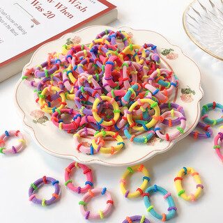 Suyi embroidered colorful children's hair headbands for girls that do not hurt the hair and have good elasticity small hair bands rubber bands terry baby headbands about 200 candy color circles