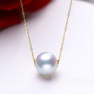 Pingyan jewelry shujie 1213mm perfect round pearl necklace single clavicle necklace pendant 11-12mm perfect round pearl + pendant