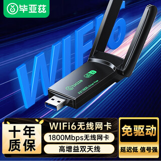 Biaz wifi6 usb wireless network card ax1800 gigabit dual-band 5g driver-free e-sports desktop dedicated notebook wireless receiver portable wifi receiving and transmitting