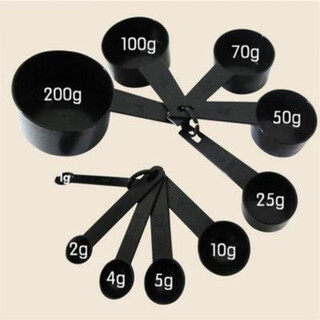 Chaosihui black 10-piece measuring spoon set plastic measuring cup measuring spoon measuring bowl set kitchen baking weighing tools black 10-piece measuring spoon set plastic measuring cup