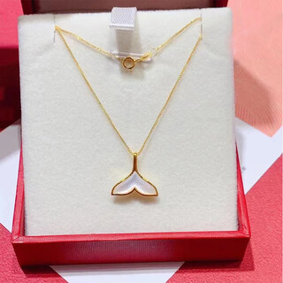 Jun bu 18k gold fish tail necklace pendant for women rose gold color gold i will have you for the rest of my life au750 gold single pendant for girlfriend 18k gold gold color (single pendant)