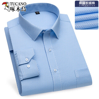 Holzspecker Langarm Shirt Herren Frühling und Sommer Neugeschäft Casual Herren Plaid Shirt Professionelles Arbeitshirt Top 6636 40