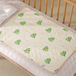 Boxbaby baby diaper pad, large washable waterproof sheet, extra large breathable baby and children's urine-proof mattress, newborn sheet, upgraded breathable cotton, green dinosaur 70x90cm