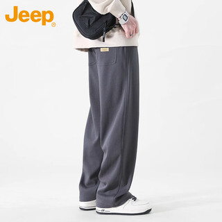 Jeep casual pants men's autumn and winter loose straight pants men's trendy and versatile sports men's pants gray xl