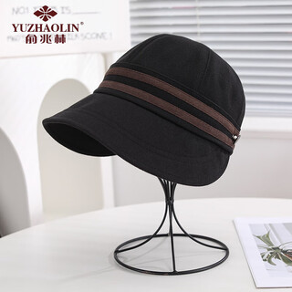 Yu zhaolin 2025 new temperament wide brim trendy peaked hat autumn and winter hat women hanging mask slimming western style face-covering fisherman hat black adjustable (elastic band)