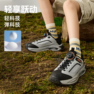 Pathfinder (toread) special children's sports shoes for men and women, medium and large children's shoes, autumn and winter shock-absorbing button running shoes, light medium gray black 32