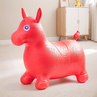 跳跳马儿童玩具充气马宝宝加大加厚防摔婴儿坐骑摇摇马跳跳鹿新款 跳跳马-精灵红【送充气泵】加厚防侧翻
