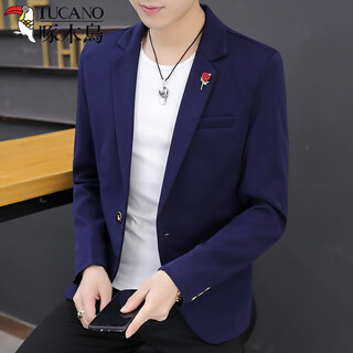 啄木鸟（TUCANO）春秋西服外套西装男单西上衣青年男士小西装韩版潮帅气修身衣服男 519藏青 XL (120-135斤)