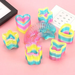 橙芯乐园彩虹圈超大号异形弹簧圈弹力七彩发光叠叠儿童儿童魔术玩具早教 大号异形圈2个(款式随机)