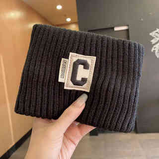 Only double knitted warm headband for women 2024 new winter forehead protection windproof wool headband confinement scarf wide-brimmed headband c style - black