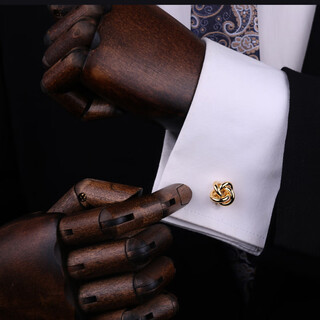 Clcey chinese style tai chi men's cufflinks, shirt cuffs, french button shirt cuffs, men's cuffs, business gold twist cufflinks