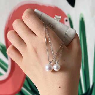 Shien natural freshwater akoya pearl pendant princess diana necklace edison neck jewelry 18k gold gift zhuji diy 18kbai gold pendant holder free universal o chain 10-11mm45cm